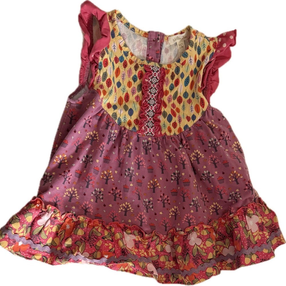 Matilda Jane Pink and Orange Ruffled Dress